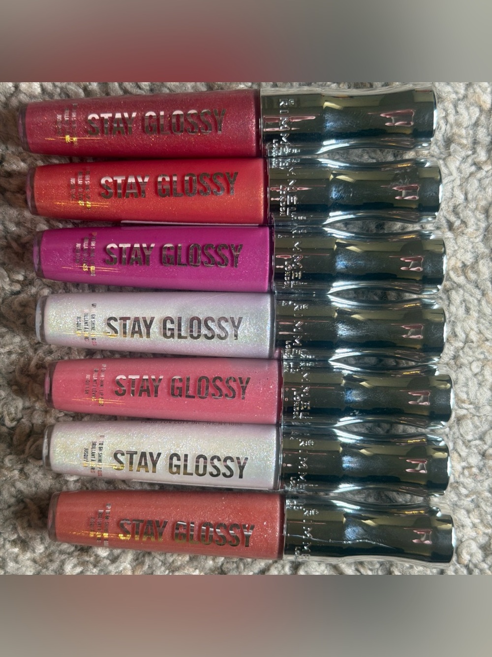 Rimmel London Stay Glossy Lip Gloss Set of 7 – New – Assorted Shades